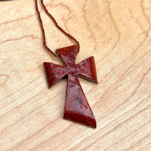 Peruvian Hand Carved Wooden Cross Necklace - Blessed Be Boutique