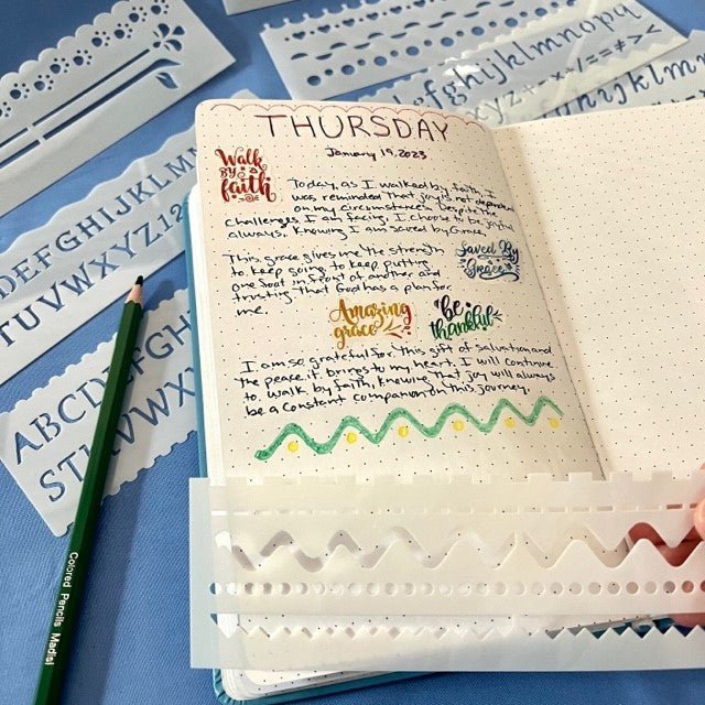Enhance Your Journaling with Versatile Ruler Stencil Set – Blessed Be ...