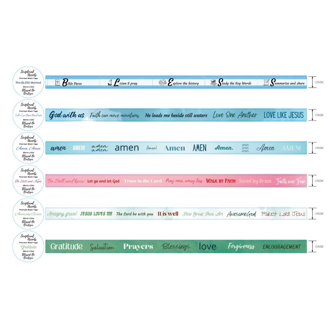 Scriptural Accents Washi Tape - Blessed Be Boutique