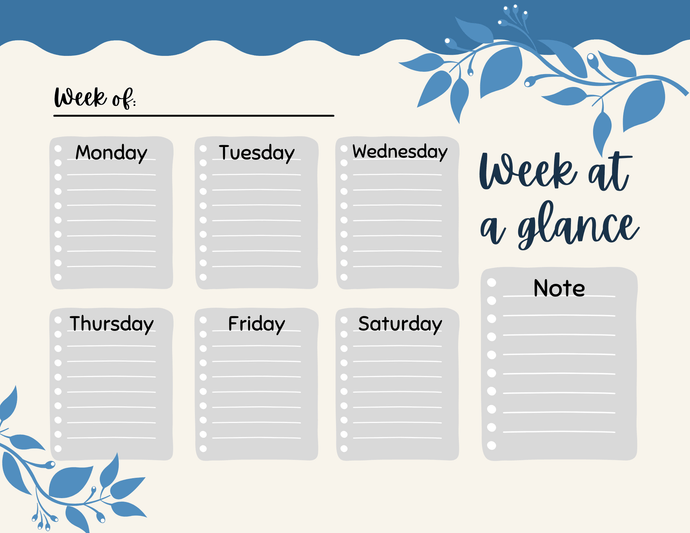 Week at a Glance - Blessed Be Boutique